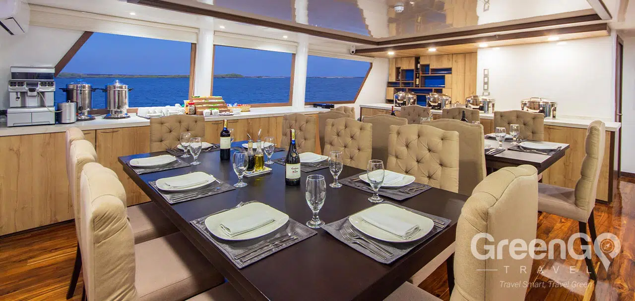 Cormorant Galapagos Catamaran - Dining Room 2
