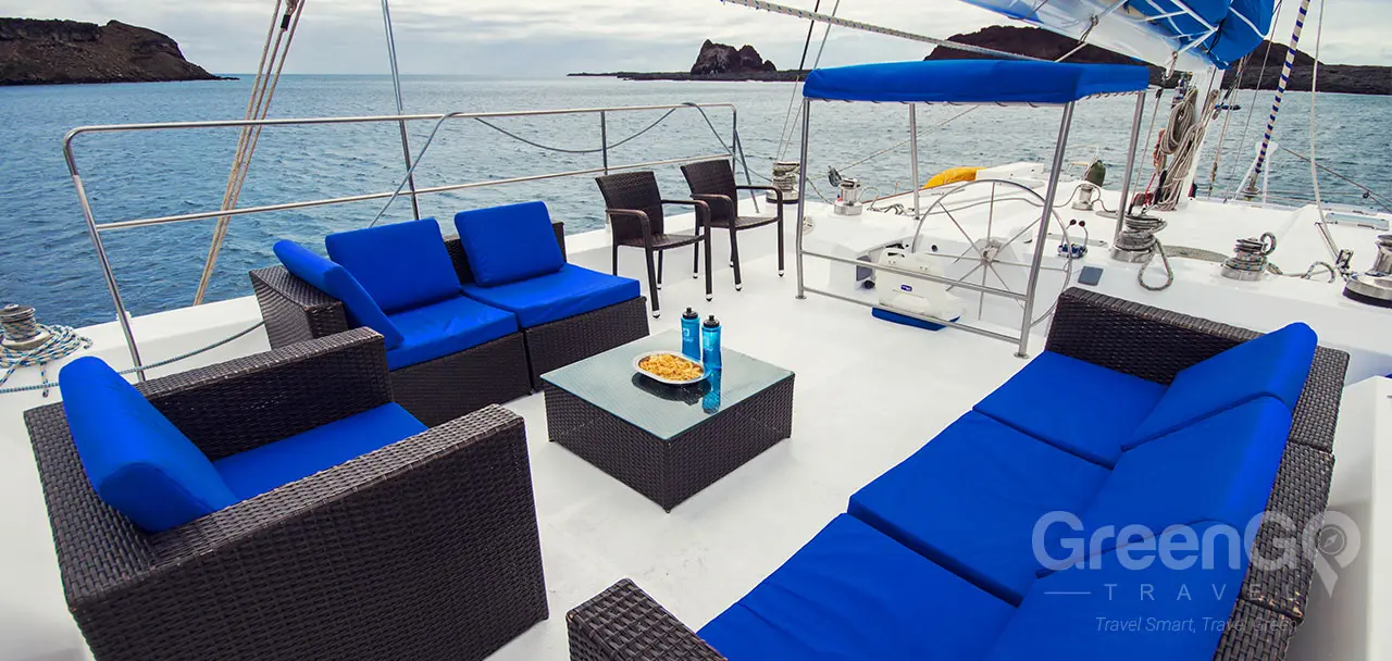 Nemo 3 Galapagos Catamaran - Exterior Lounge Area
