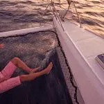Lonesome George Galapagos Catamaran Bow Mesh Sunbathing