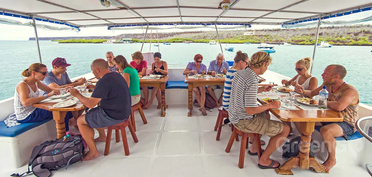 Lonesome George Galapagos Catamaran Exterior Dining Area