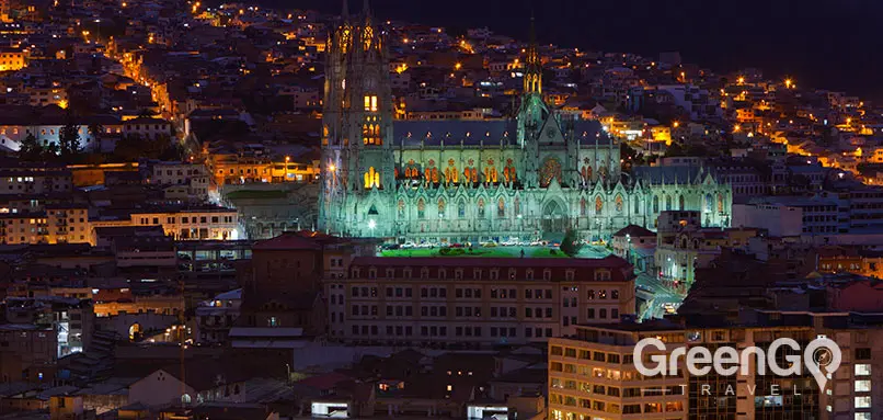 Quito jewel of the andes - old city at night