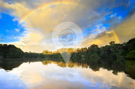 Weather-in-the-Amazon-Rainforest-Bright-Blue-over-river-with-rainbow