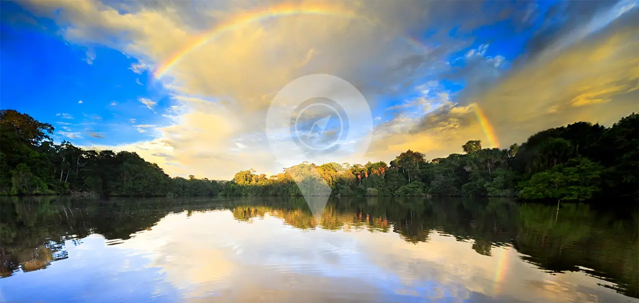 Weather-in-the-Amazon-Rainforest-Bright-Blue-over-river-with-rainbow