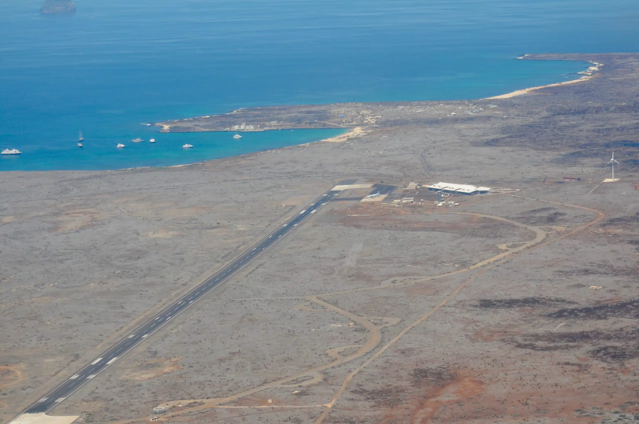 Air view of Baltra Airport