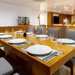Reina-Silvia-Voyager-Galapagos-Catamaran-Dining-Area