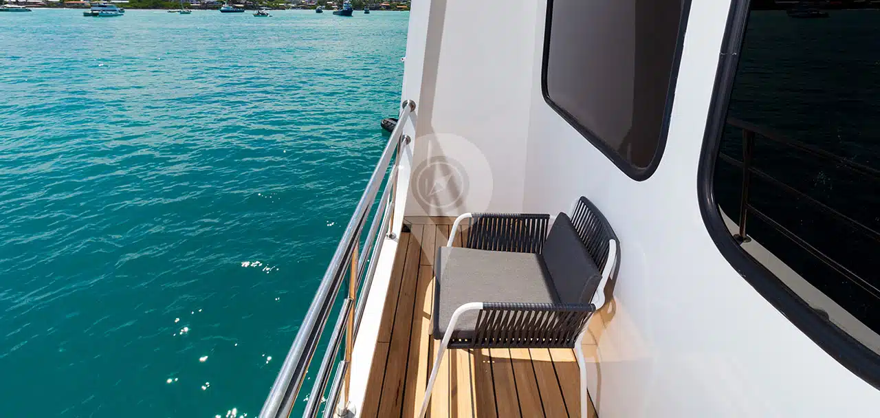 Reina-Silvia-Voyager-Galapagos-Catamaran-Single-Upper-Deck-Balcony