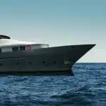Galapagos angel yacht anchored in open sea