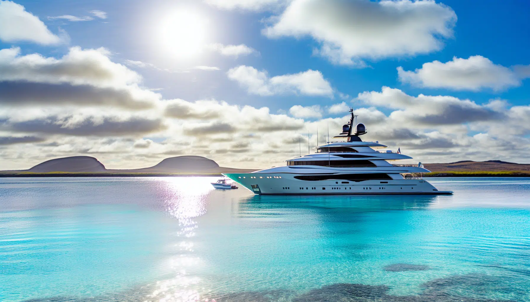 Luxury yacht in the Galapagos