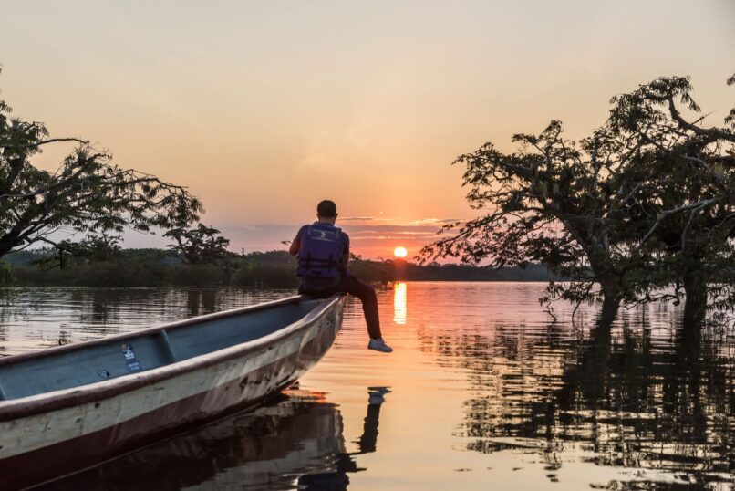 State of emergency in Ecuador - Sunset in the Amazon, Ecuador