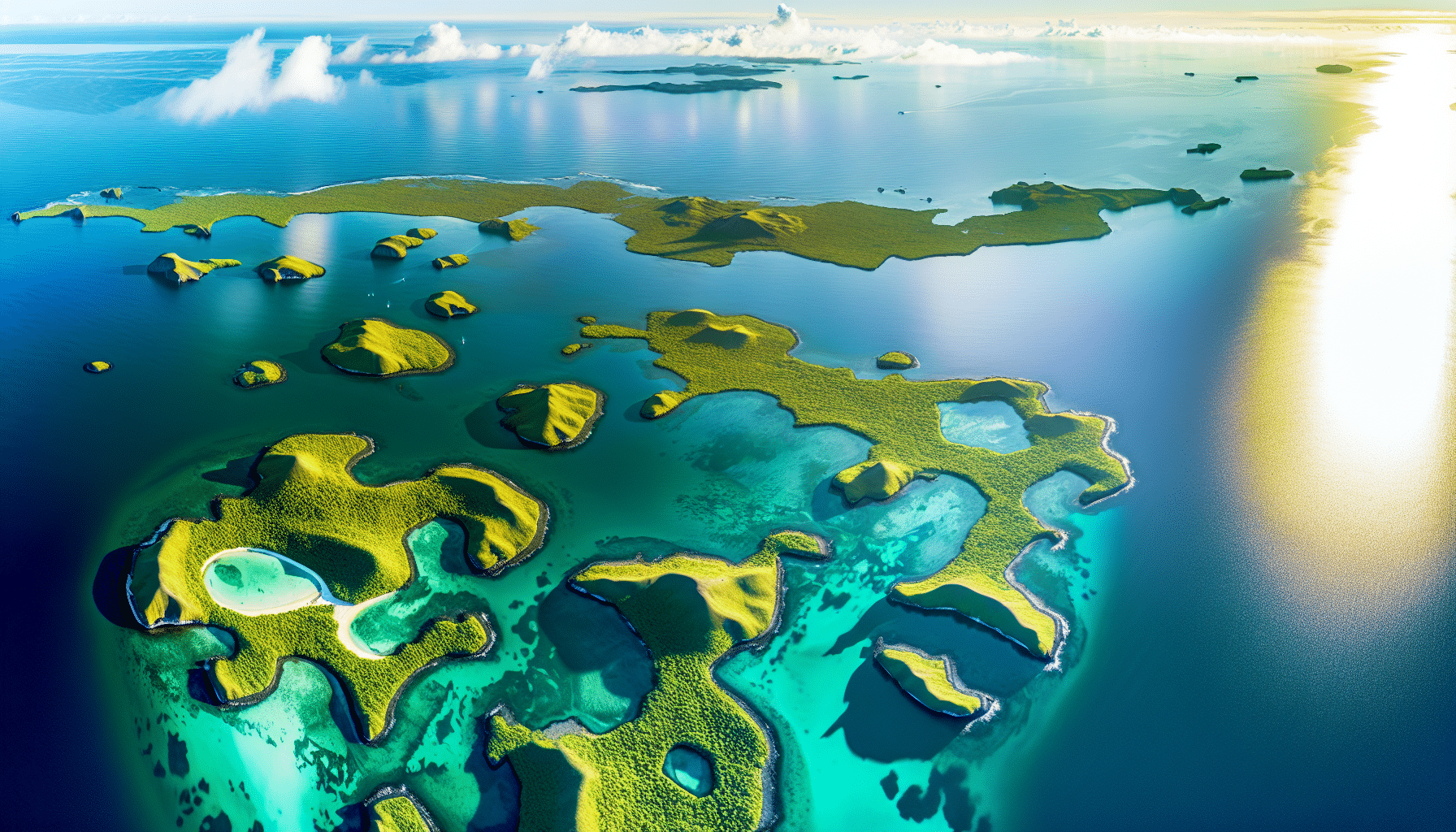 Aerial view of Galapagos islands